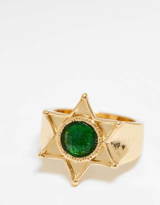 Signet ring deals green stone