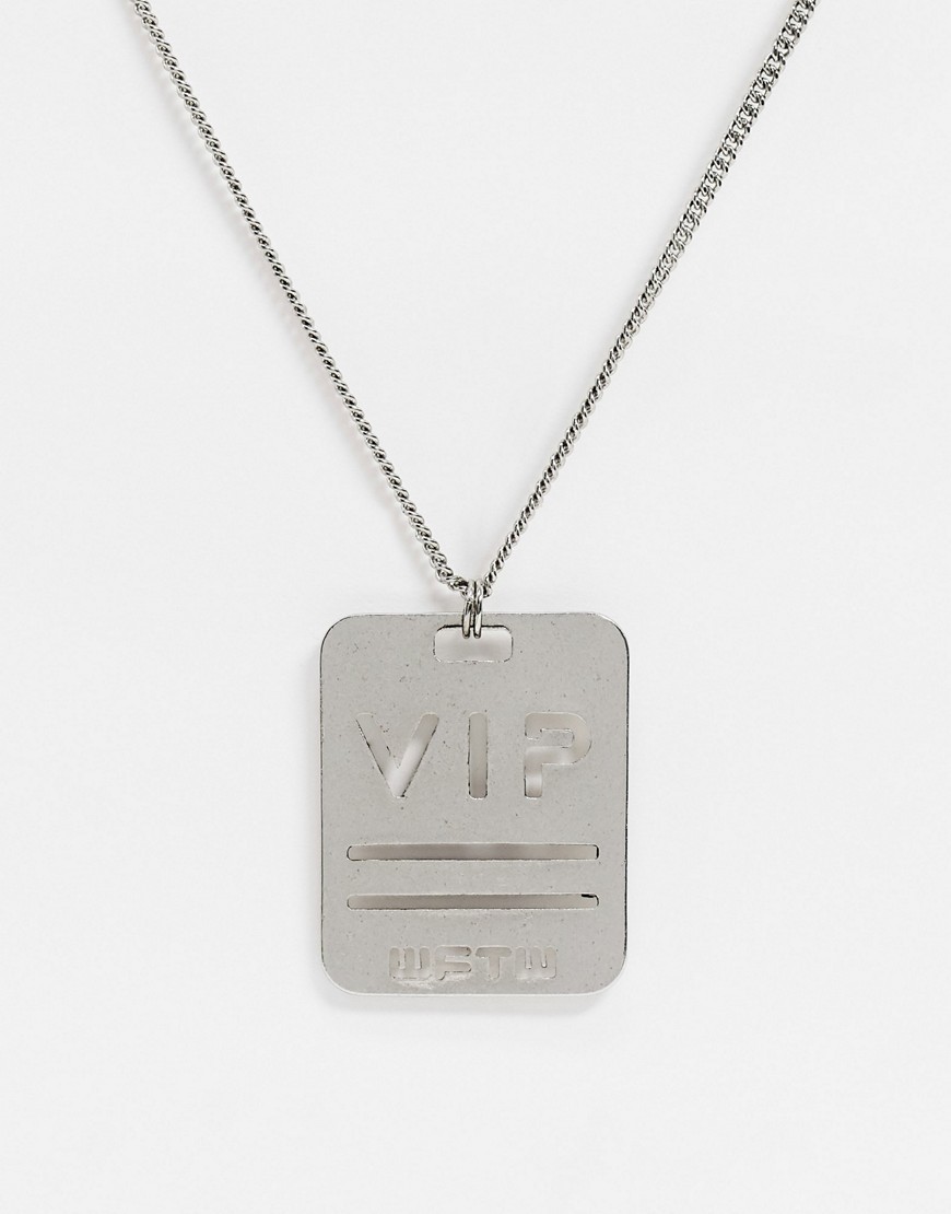 WFTW – Silverfärgat halsband med VIP-bricka