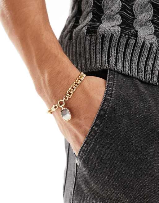 WFTW - Spectrum - Bracciale a catenina color oro con gemma bicolore
