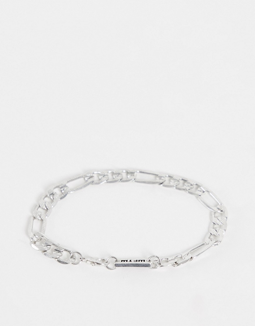 WFTW textured chunky figaro chain bracelet in silver