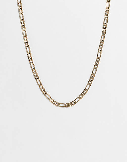 WFTW textured chunky figaro chain necklace in gold