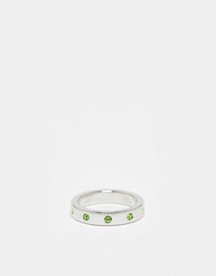 Whistles 1 pack silver ring with emerald gems - ASOS Price Checker