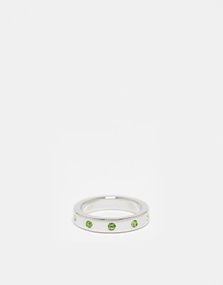 Whistles 1 pack silver ring with emerald gems - ASOS Price Checker