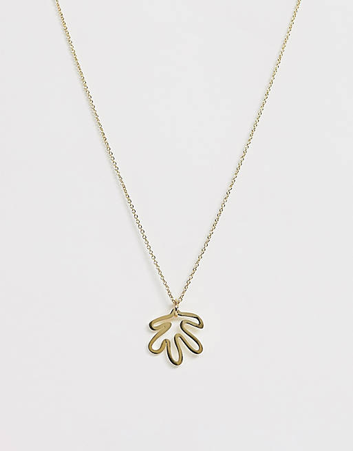 Whistles abstract leaf necklace