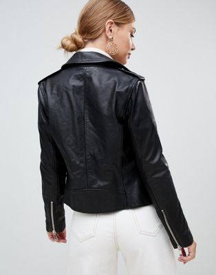 Whistles Women's Agnes Leather Moto Jacket
