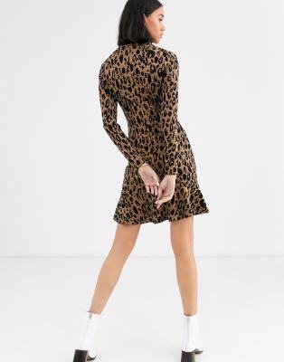 whistles animal jersey flippy dress