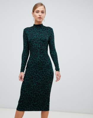 green leopard print dress whistles