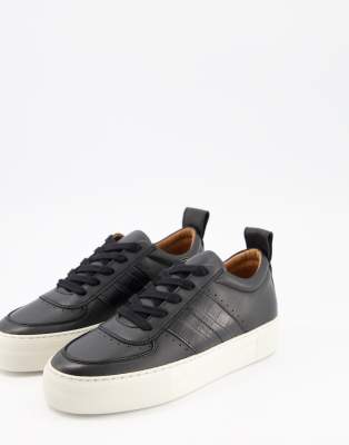 Whistles - Anna - Leder-Sneaker mit dicker Sohle in Schwarz