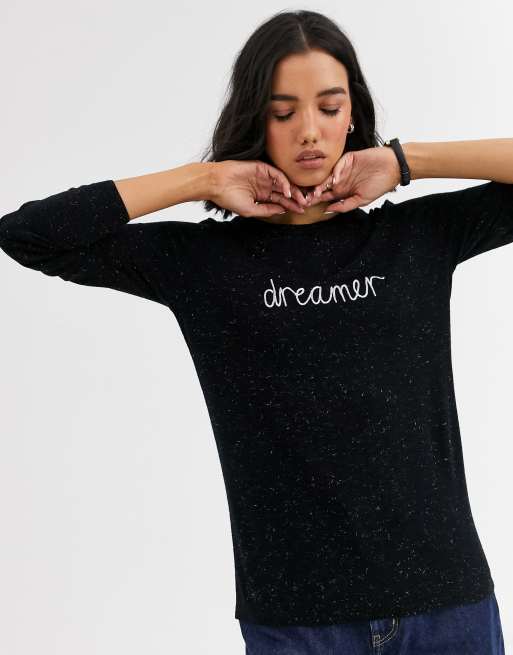 Whistles annie sparkle dreamer logo knit sweater