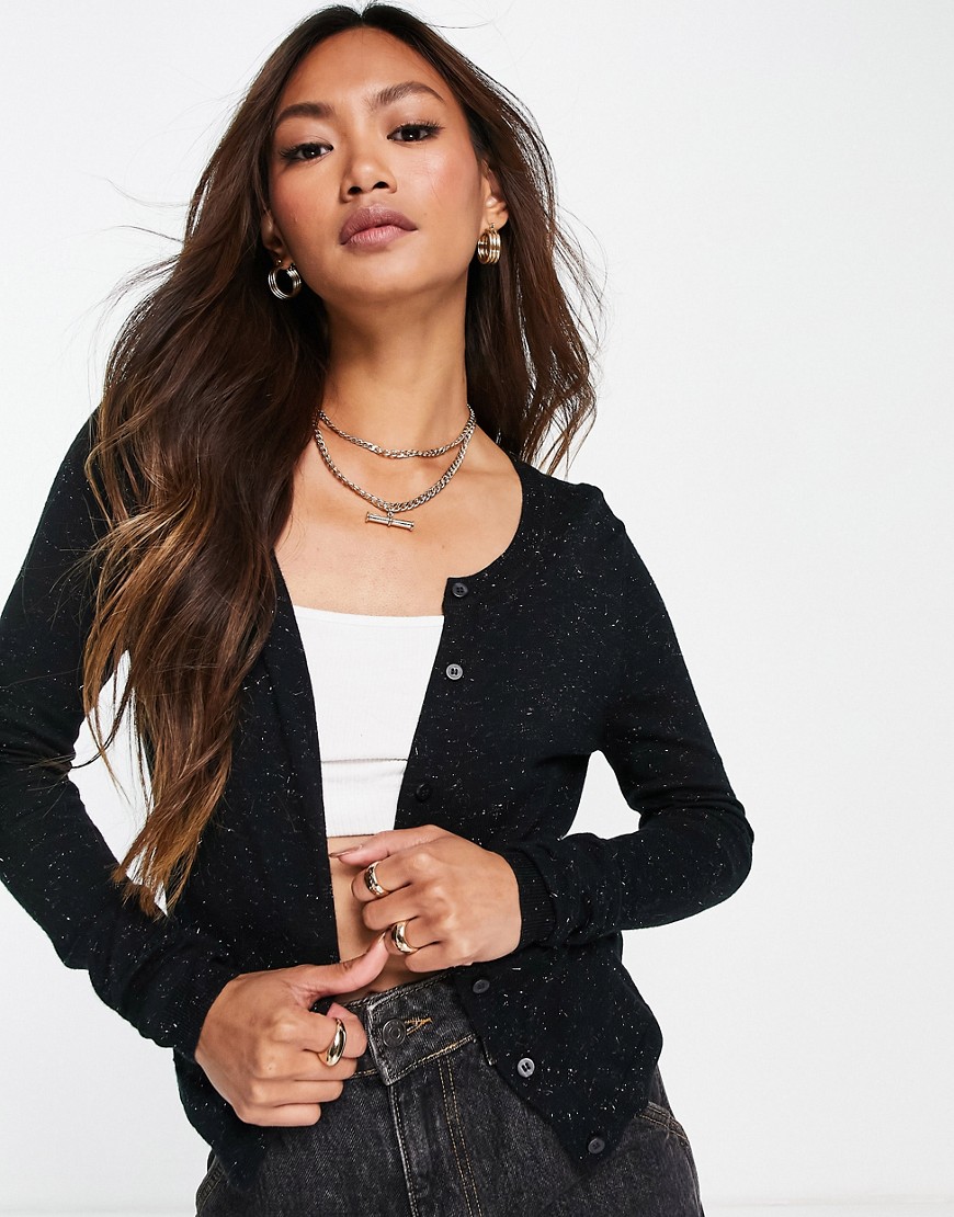 Whistles Full Sleeve Knitted Cardigan In Black