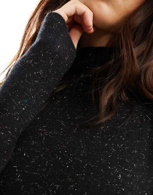 Whistles Annie sparkle knit dress in black