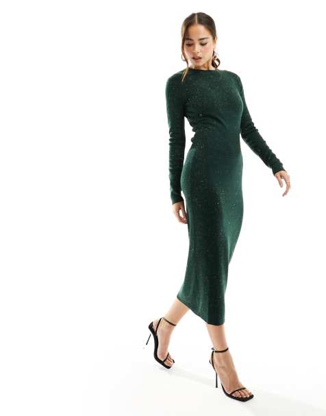 Bottle green outlet evening dress uk