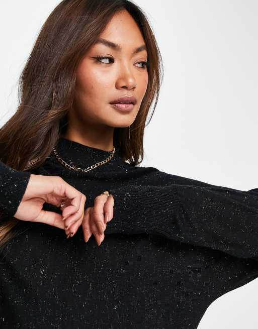 Whistles Annie sparkle knit sweater in black