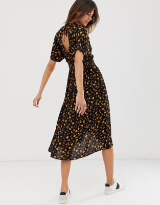 whistles black floral dress