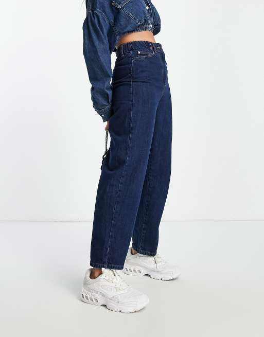 Elasticated Waist Straight Jeans