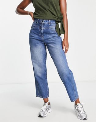Whistles authentic high waist straight leg jeans in blue
