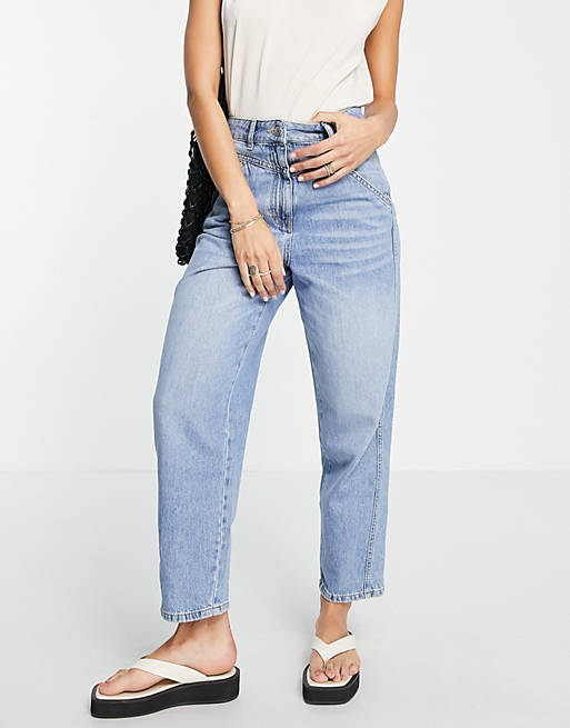 Whistles authentic high waist straight leg jeans in light blue