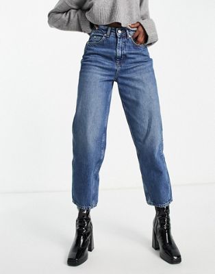 Whistles authentic washed barrel leg jean in blue
