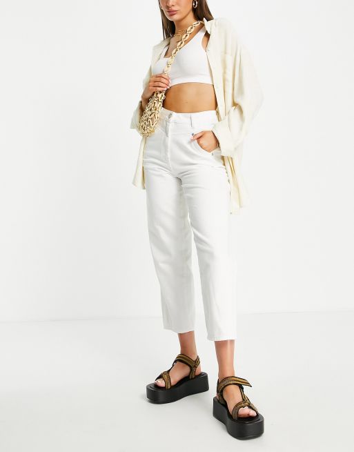 Whistles - Authentieke jeans met hoge taille en naaddetail in wit