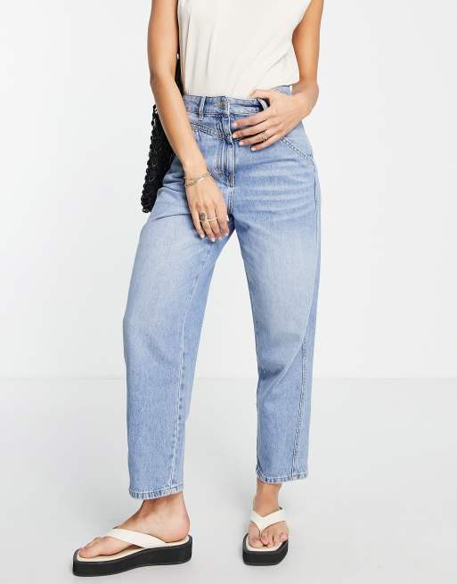 Whistles - Authentieke jeans met hoge taille en rechte pijpen in lichtblauw
