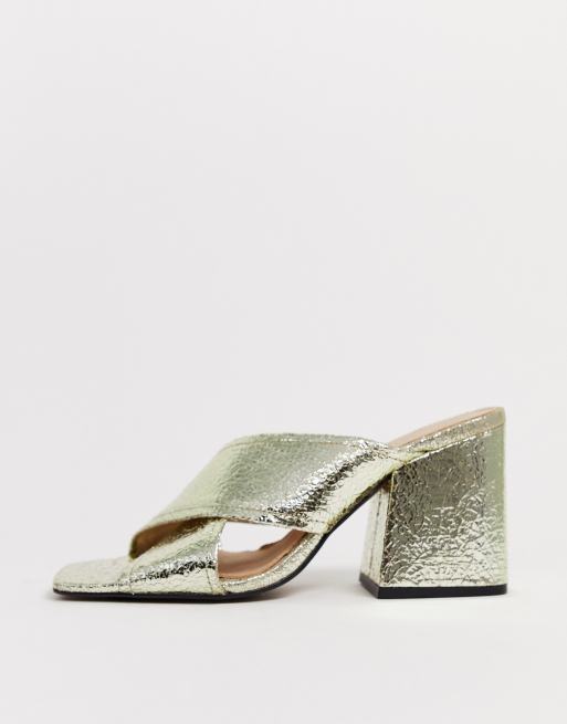 Whistles ayres metallic cross strap mule sandals ASOS