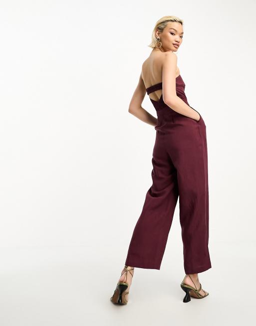 Burgundy Bandeau Jumpsuit, WHISTLES