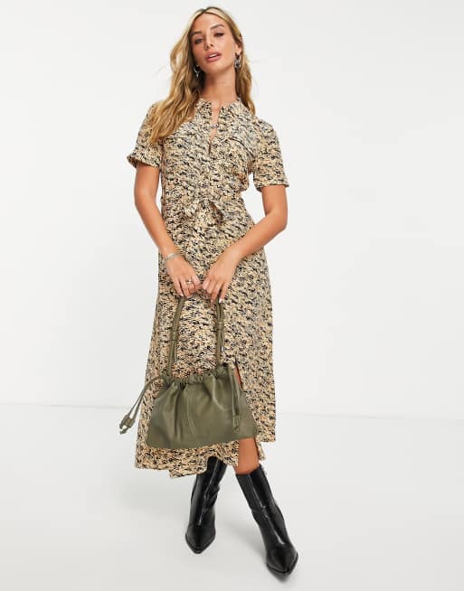 Whistles animal print outlet shirt dress