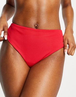 Femme Whistles - Bas de bikini texturé - Rouge