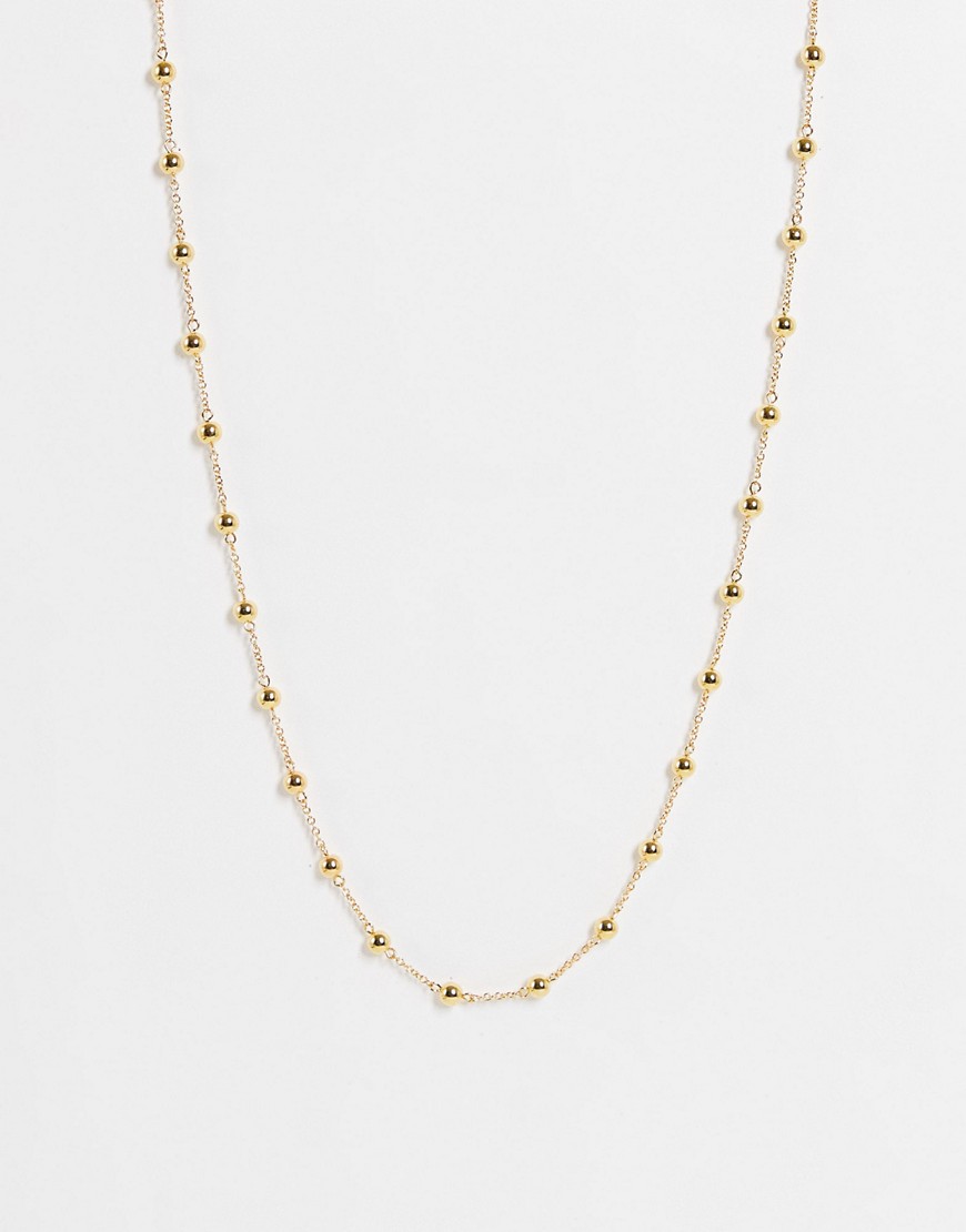 Whistles bead t-bar necklace in gold