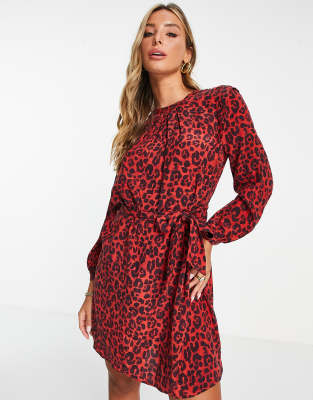 whistles red leopard print dress