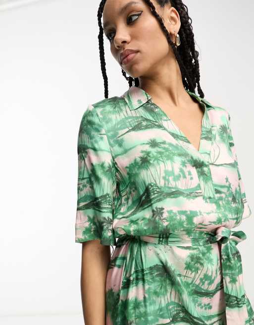 whistles belted midi dress Green Textured Belted Midi Dress | WHISTLES