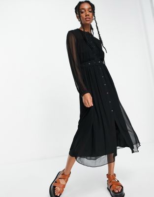 whistles bethany belted midi dress