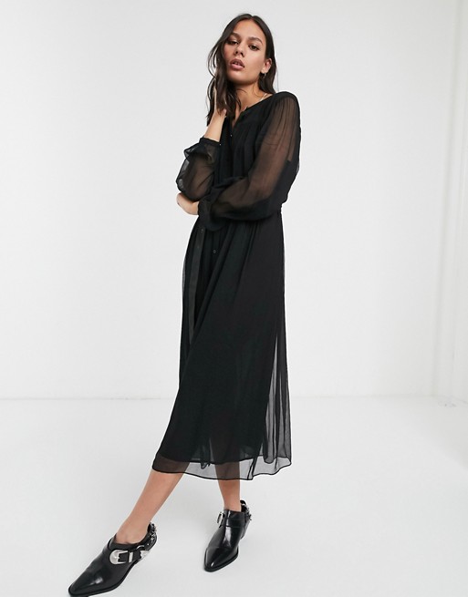 Whistles bethany belted midi dress