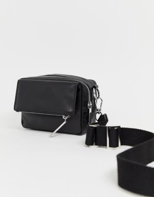 black leather cross bag