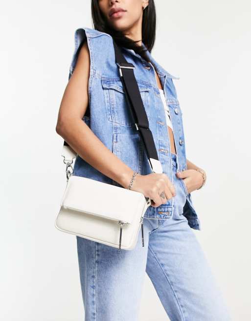 Whistles Bibi leather crossbody bag in off white ASOS