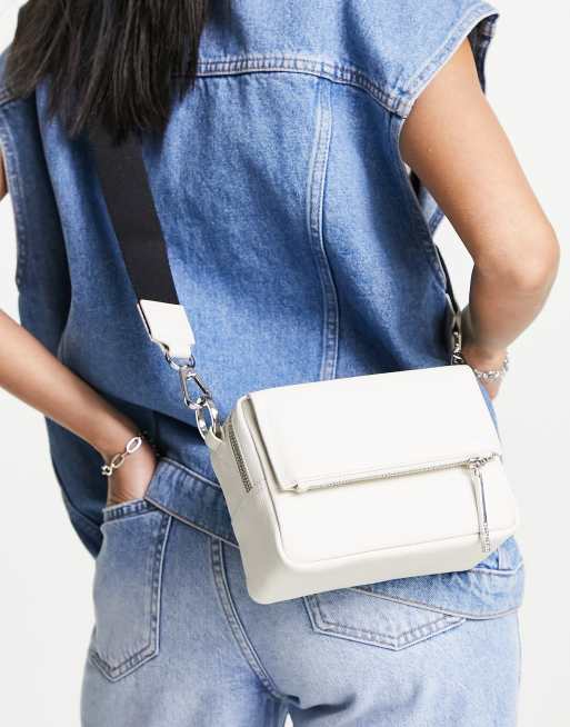 Whistles Bibi leather crossbody bag in off white