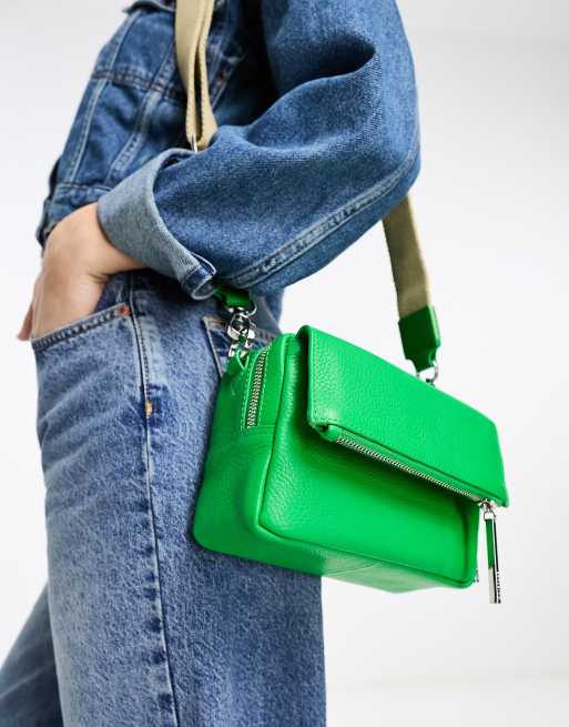 Whistles - Bibi - Leren crossbody tas in opvallend groen