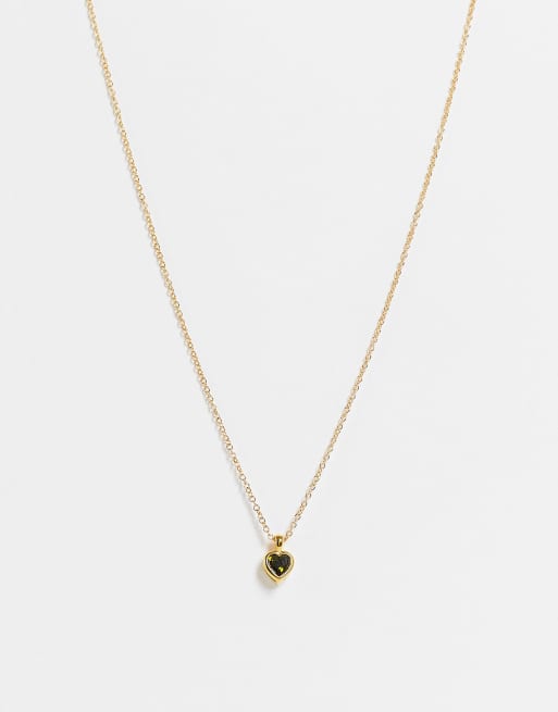 Black enamel heart deals necklace