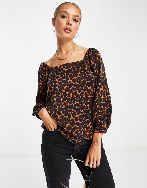 Whistles Blanche smudge animal printed top