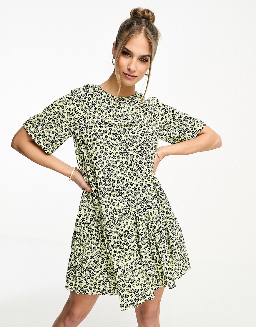 Whistles Buttercup floral print midi dress in yellow