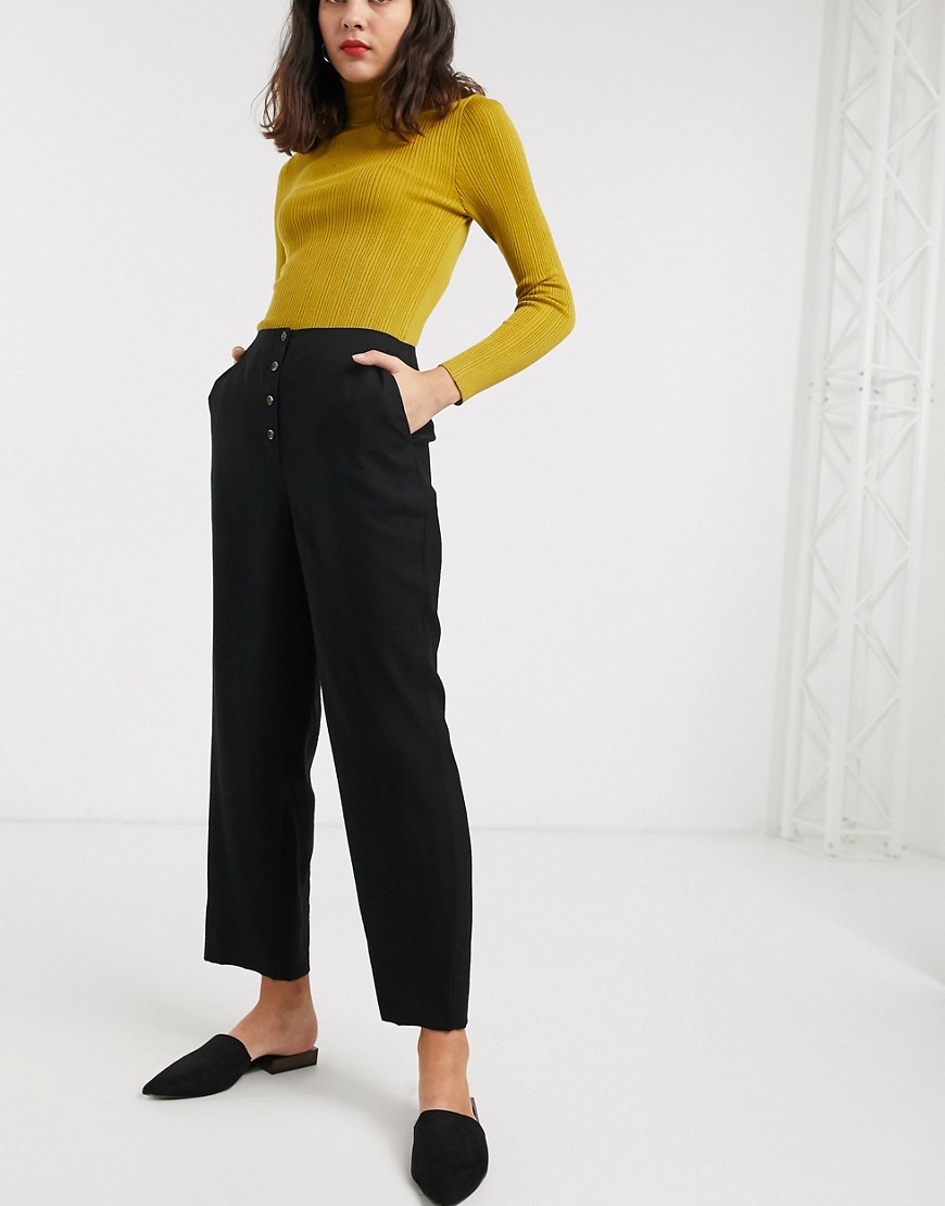 Whistles button front pants in black