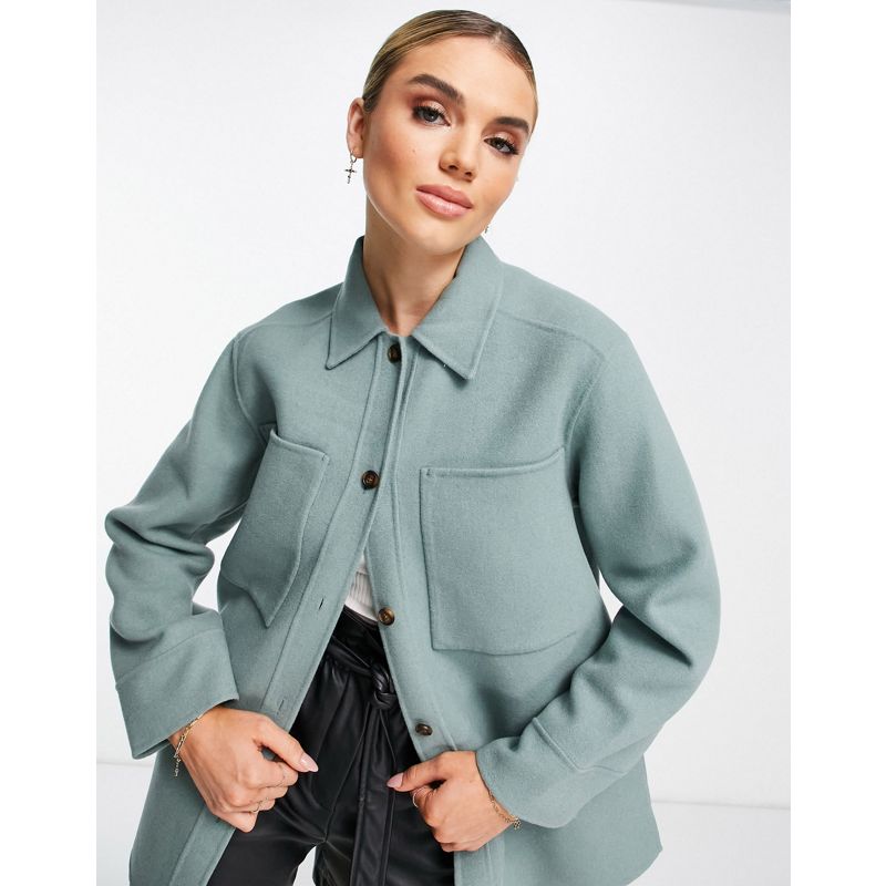 Donna Giacche Whistles - Camicia giacca oversize con tasche a vista verde-azzurro