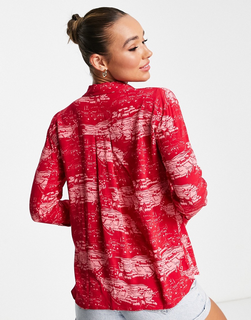 Camicia rossa con stampa di campo in coordinato-Multicolore - Whistles Camicia donna  - immagine1
