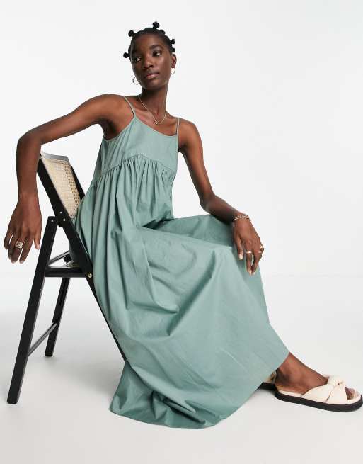Whistles – Camilla – Ärmelloses, langes Hängerkleid in Grün