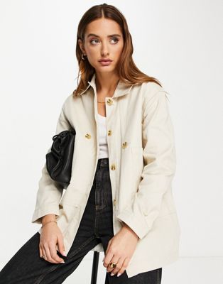 Whistles casual cargo jacket in cream