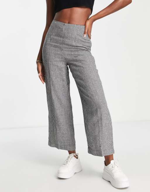 Black And White Gingham Linen Cropped Trouser, WHISTLES