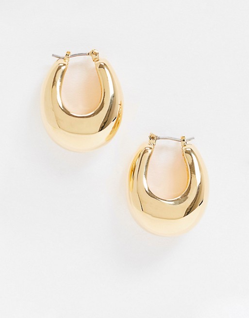 Whistles chunky hoop earrings in gold