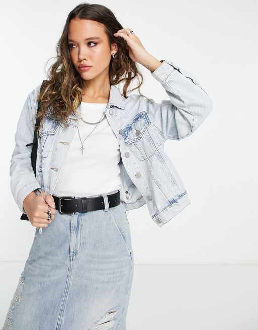 Whistles classic denim jacket in acid wash