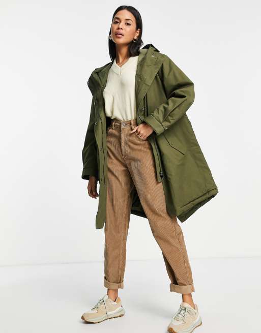 Whistles classic parka in khaki | ASOS