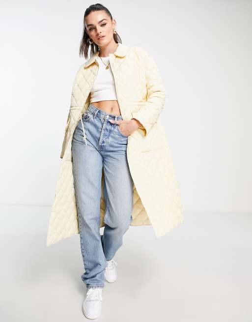 Whistles - Clelia - Cappotto taglio lungo trapuntato giallo